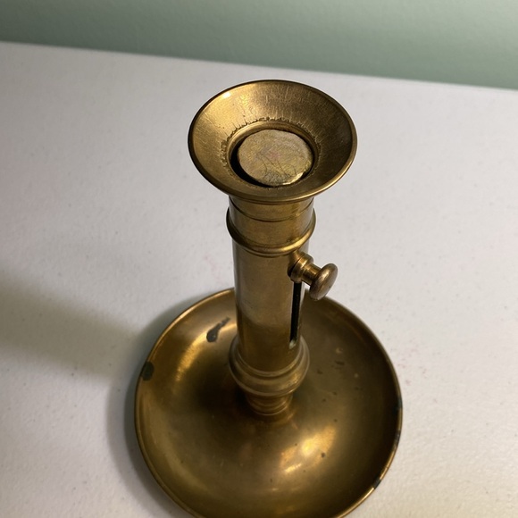 Vintage Brass Push Up Candlestick Holder - Picture 9 of 10
